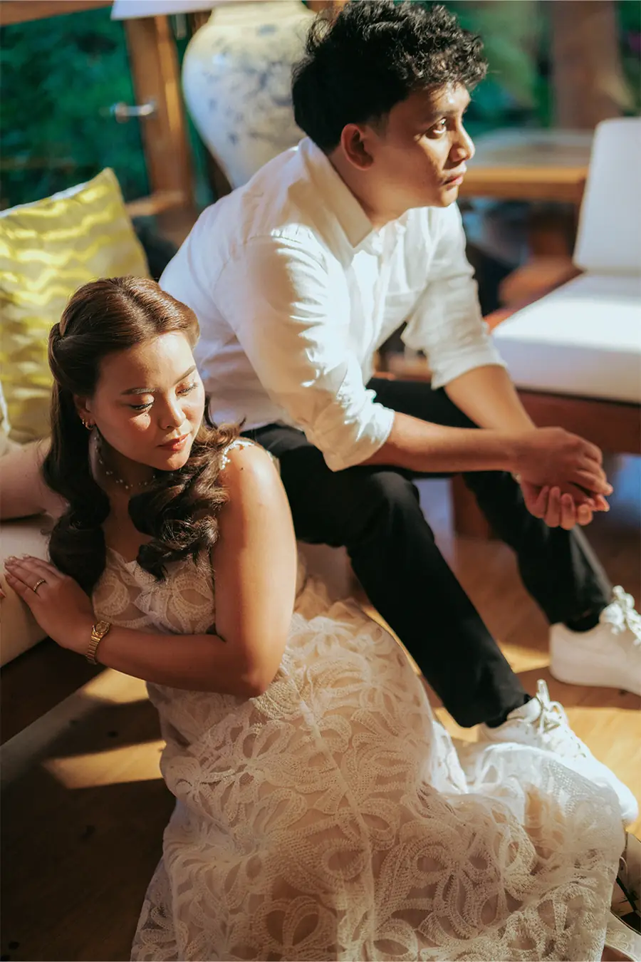 Paul and Jaimie, pre-wedding shoot — a quiet moment